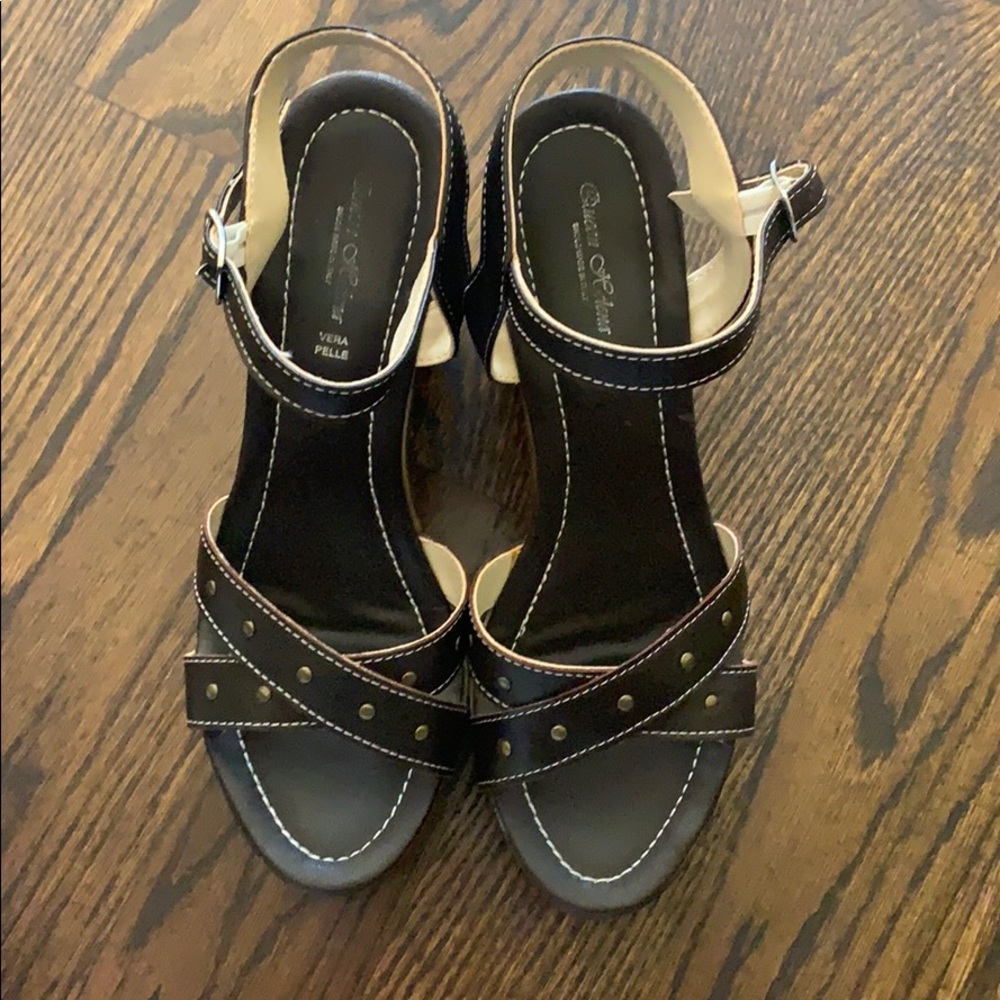 Italian Leather Platform Heels EU S40 or US S9.5